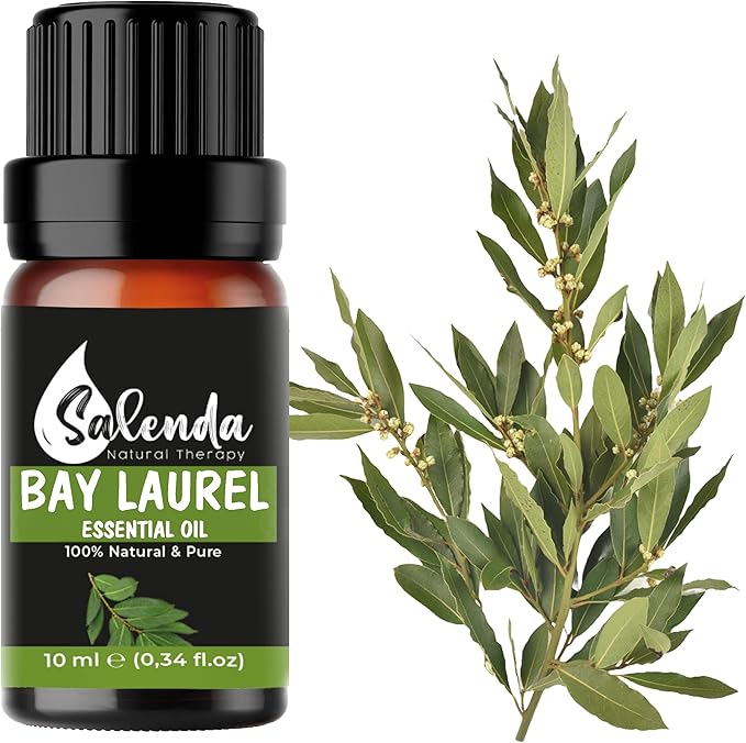 Bay Leaf Essential Oil by Salenda -100% Pure Bay Laurel, for Diffuser & Humidifier, Massage, Skin & Hair Care -0.34 Fl Oz (10 ml)