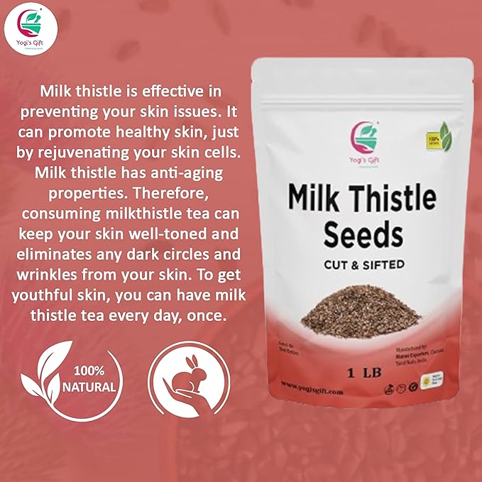 Milk Thistle Tea (Seeds) 1 LB | Promotes Liver Health | Loose Bulk Bag | by Yogi's Gift®