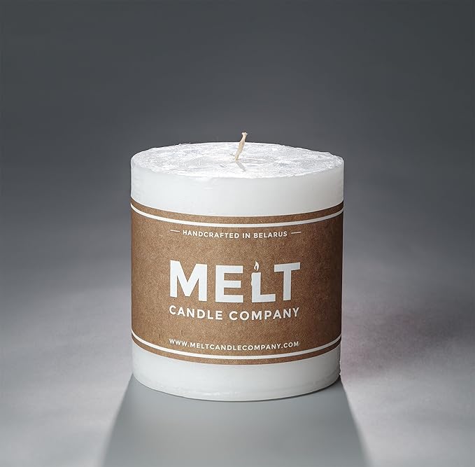 Melt Candle Pillar Candles, 3 Pack - Unscented Candles for Home, Church, Weddings, & More - 3" x 3", White