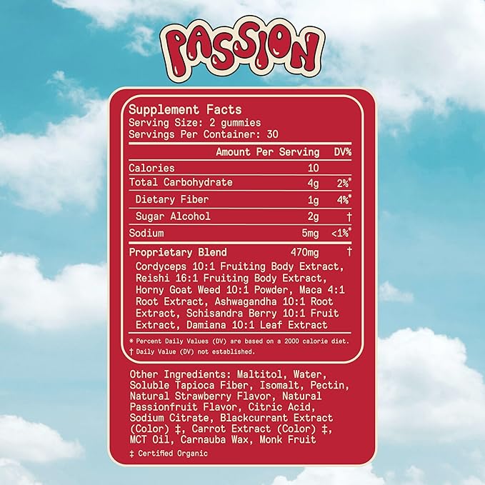 Horny Goat Weed Gummies - Horny Goatweed for Men & Women with Cordyceps, Reishi & Maca Root - Maximize Blood Flow, Ignite Feel-Good Vibes & Lasting Energy