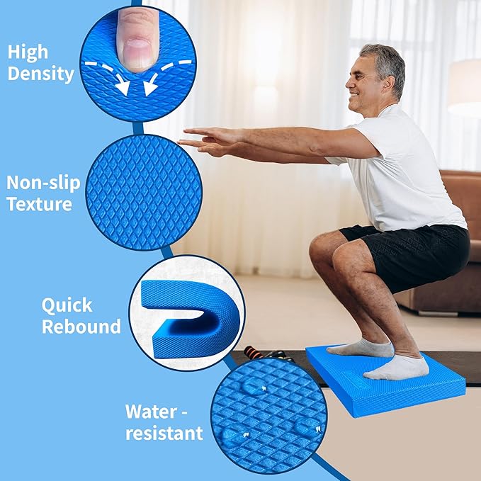 Professional Foam Balance Pad, Large Balance Pads for Physical Therapy, Foam Balance Board for Rehabilitation Stability Workout Knee and Ankle Exercise Strength Training