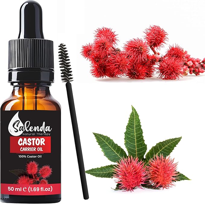 Castor Oil for Hair Growth, Natural 100% Pure, Eyelashes Serum, Eyebrows, Skin Moisturizer with Starter Kit-1.69 Fl Oz (50 ml)