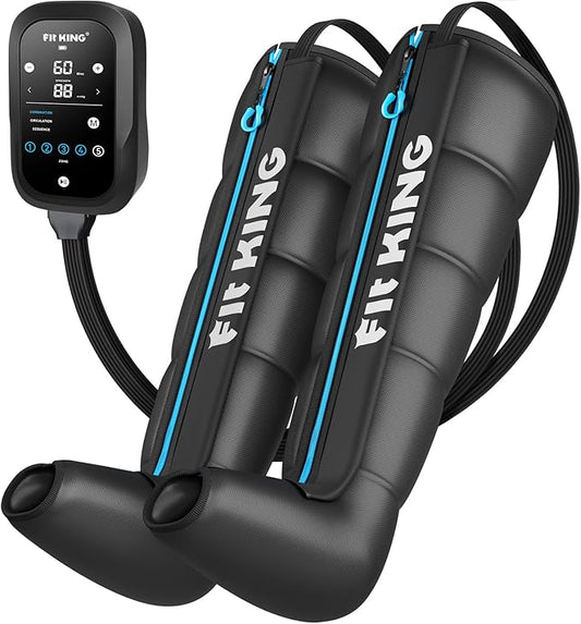 FIT KING Upgraded Full Leg Compression Massager Boots, Professional Air Compression Recovery System for Circulation & Fast Athlete Recovery, Cordless Rechargeable Recovery Boots (Small)