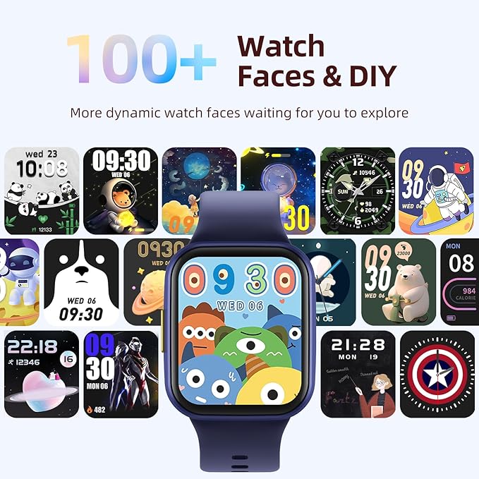 Parsonver Kids Smart Watch with Parent-Child Task & Reward System, Fun Fitness Tracker with 20 Sports Modes, Heart Rate & Sleep Monitor, IP68 Waterproof, Great Birthday Gifts for Boys Girls 5-16, Blue
