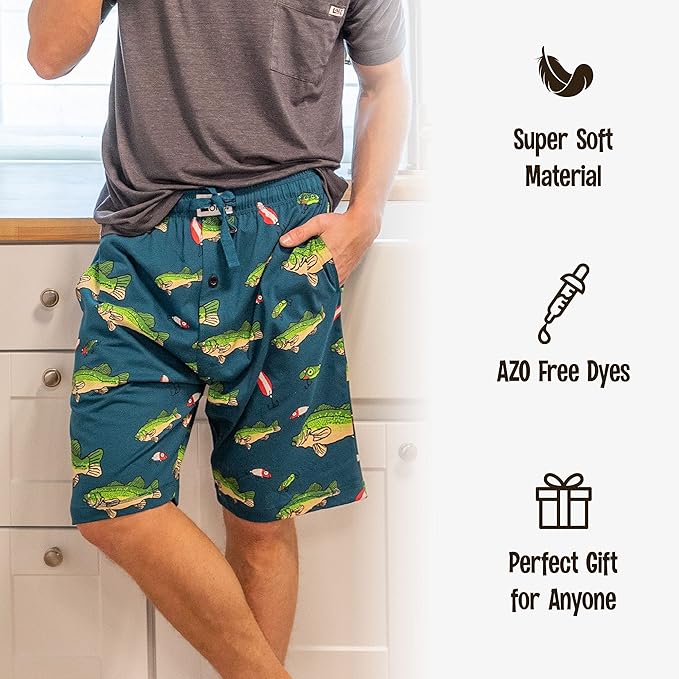 Lazy One Pajama Shorts for Men, Men's Pajama Bottoms, Sleepwear