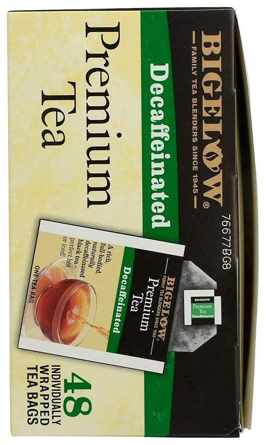 Bigelow 48 Count Premium Decaffeinated Blend Black Tea, Contains 48 Individually Wrapped Tea Bags, Decaf Tea
