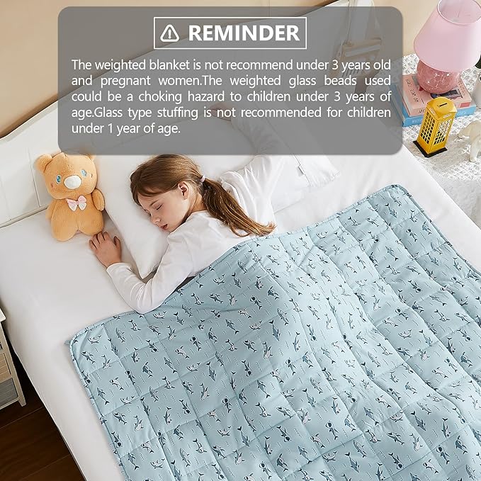 L'AGRATY Weighted Blanket - 36"x48" 5lbs Microfiber Material with Glass Beads Small Blanket for All-Season Summer Fall Winter Soft Thick