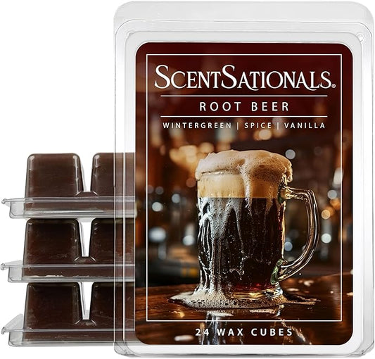 Scentsationals Wax Melts, Wax Cubes Strong Scent – Soda Collection Root Beer – Long Lasting Scented Melts for Warmer, 10oz (24-Cubes)