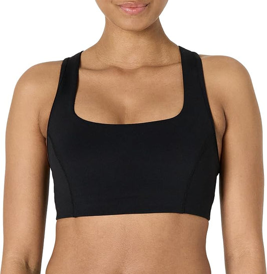 Amazon Essentials Women's Active FormFlex Buttery Soft Light Support Square Neck Racerback Sports Bra