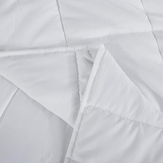 L'AGRATY Weighted Blanket - 48"x72" 15lbs Cooling Breathable Heavy Blanket Microfiber Material with Glass Beads for Adult All-Season Summer Fall Winter Soft Thick Comfort