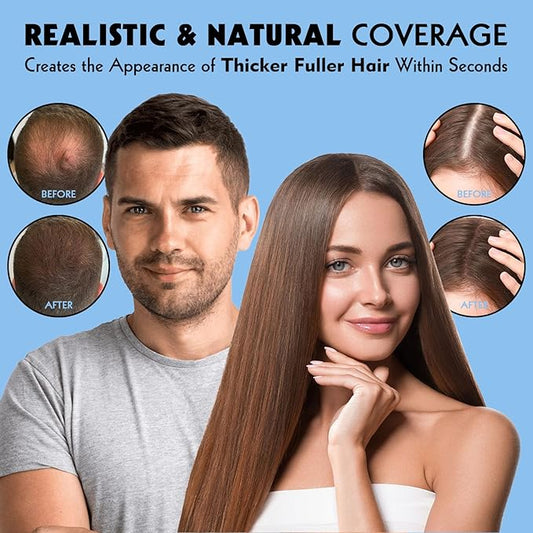 Hair Fibers for Thinning Hair - Hair Building Fibers for the Appearance of Thicker, Fuller Hair, Hair Thickening Fibers for Men and Women - Easy to Apply & Remove, 27.5g/ 0.97oz (Gray)