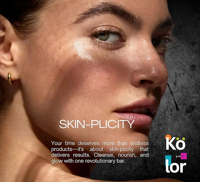 Kojic & Turmeric All-in-One Face & Body Unisex Bar – 40+ Ingredient Complex with Vitamin C, E, B3, Retinol, Hyaluronic/Glycolic/Salicylic Acid & B-Carotene for Cleansing and Beautifying Skin (10.6 oz)