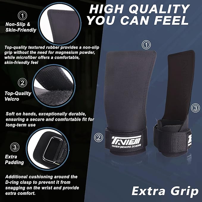 Wrist Straps for Weightlifting for Maximum Grip Support - Lifting Deadlift Strap & Weight Lifting Grips Gloves for Working Out Pull Up Deadlifting & Shrugs
