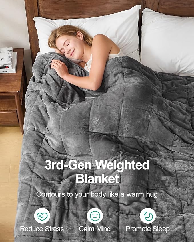 Super Fuzzy Soft Sherpa Fleece Weighted Blanket, 12 lbs Dual Sided Fluffy Heavy Weighted Blankets for Adults - No Bunching with Double Layers of Soft Inner Lining (48"x 72", 12 Pounds)
