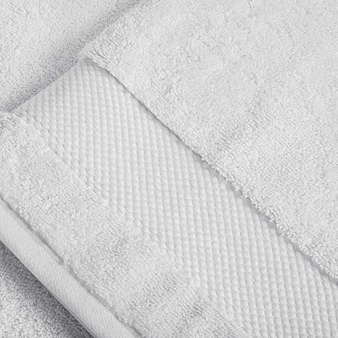 BIOWEAVES 100% Organic Cotton 700 GSM Plush Bath Towels 30" x 58" GOTS Certified - White, Pack of 2