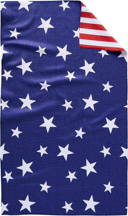 GEOMETRY Double Sided Kitchen Tea Towel -Quick Dry Microfiber Cloth Dish Towels for Kitchen Drying - Premium Quick Dry Towel (Patriotic, 1-Pack)