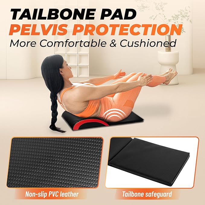 Yes4All Ab Exercise Mat Tailbone & No Tailbone, Foldable Abdominal Sit Up Support Pad, Abs Workout Equipment for Core Training and Lower Back