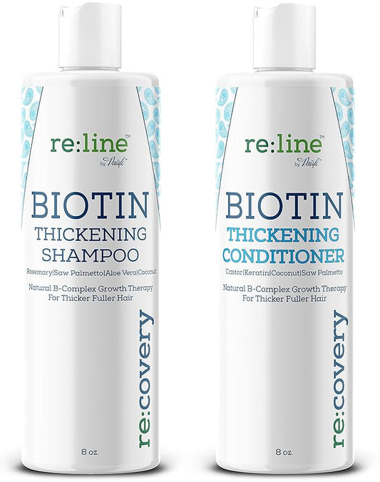Biotin Shampoo and Conditioner for Thinning Hair Growth Thickening Shampoo for Hair Loss Treatment NATURAL Sulfate Free for Color Treated Hair Regrowth Treatment for Men Women