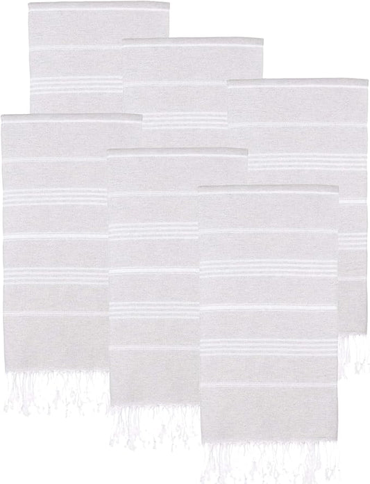 Turkish Beach Towels, Bulk Case of 24 | Oversized, Quick Dry, Sand Free | 100% Cotton, Large 38x71 Towels for Beach, Pool, Travel | Ultra-Soft, Compact, Absorbent | Light Gray