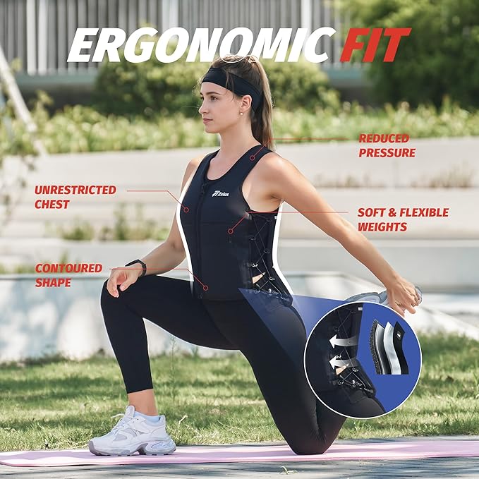 ZELUS Adjustable Soft Iron Weighted Vest for Women Men 10/15LB, Removable Weights Strength Training Vest for Fitness, CrossFit, Workout & Weight Loss (Black, M/L)
