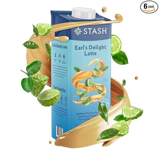 STASH Earl's Delight Latte - Dairy Free Plant Based Black Tea Concentrate - Caffeinated - 32 fl oz, 5 Servings (Pack of 6)