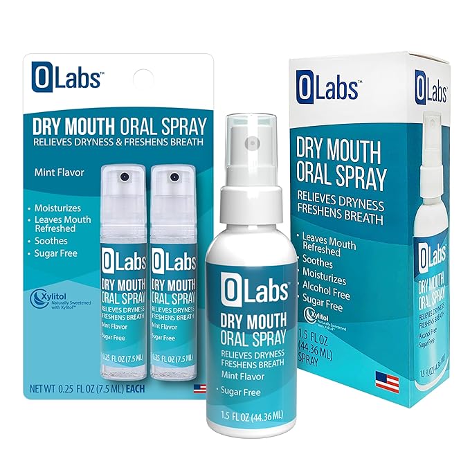 Dry Mouth Spray - Mint Flavor Breath Spray for Fresh Breath, Sugar Free, Alcohol Free, Value Pack includes One 1.5 oz Spray and Two Travel Freindly 0.25 oz Sprays