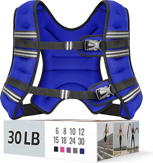 Weighted Vest for Women & Men with Reflective Stripe and Adjustable Buckle, Comfortable & Durable Rucking Vest for Walking, Running & Strength Training