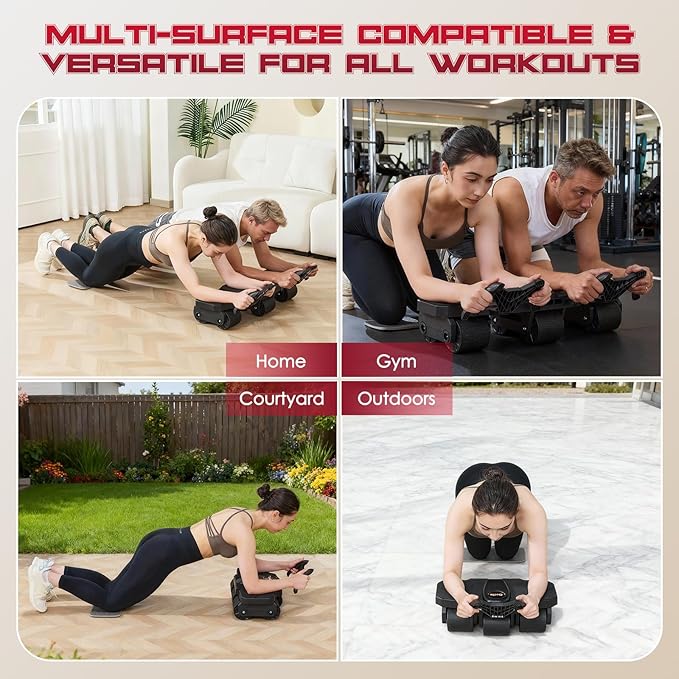 Ocdin Partner Ab Roller Wheel- Two-Person Core Trainer, Stable Home Gym Equipment for Couples to Strengthen Core Muscles