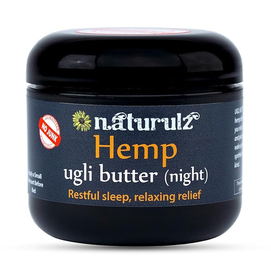 Ugli Butter Hemp Night Cream 4oz – Calming Massage Cream for Nighttime Routine with Lavender, Chamomile, Passionflower & Oregon Grown Hemp Extract, Supports Relaxation & Comfort for a Restful Night