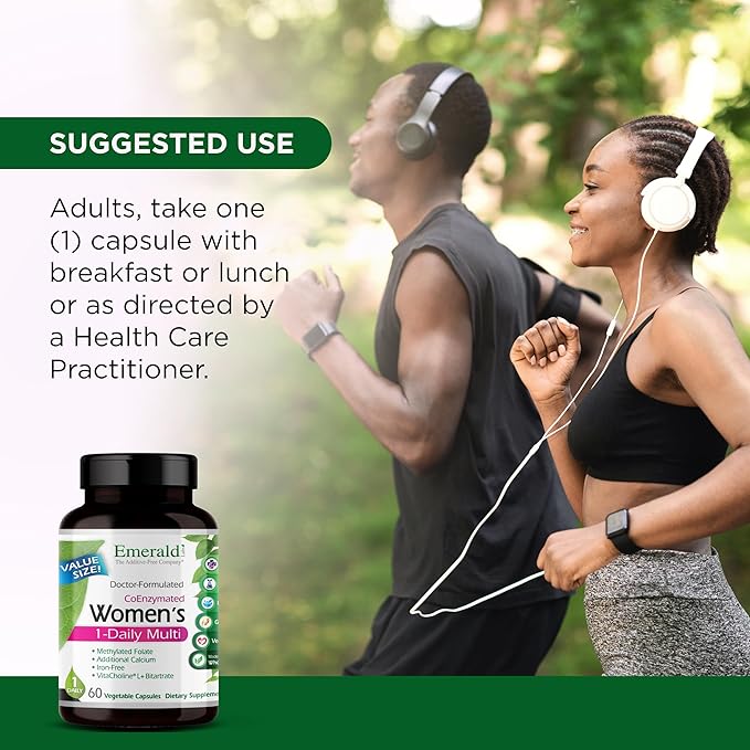 EMERALD LABS Women's 1-Daily Multi - Multivitamin for Women - Includes Calcium, Zinc, Vitamin B & More - Bone & Immune Support Supplement* - Gluten-Free - 60 Vegetable Capsules
