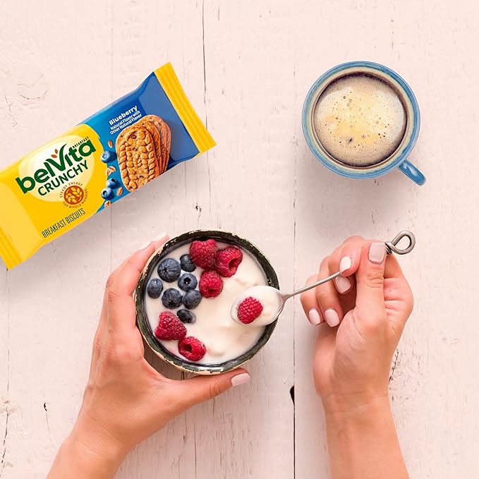 belVita Breakfast Bars Biscuits, Blueberry, Value Pack, 12 Packs (4 Biscuits Per Pack)
