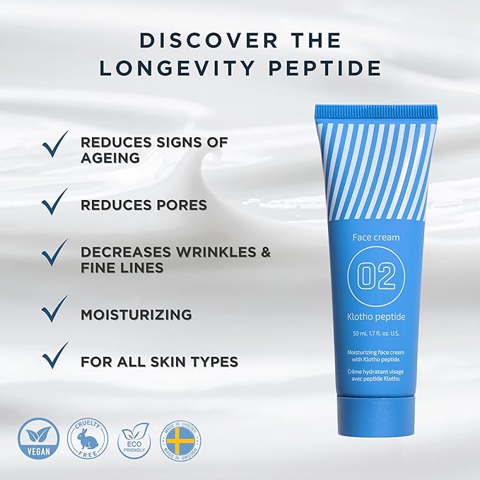 EiE Peptide Face Moisturizer – Hydrating Facial Cream with Hyaluronic Acid and Ceramides, Daily Skincare, Made in Sweden, 1 oz