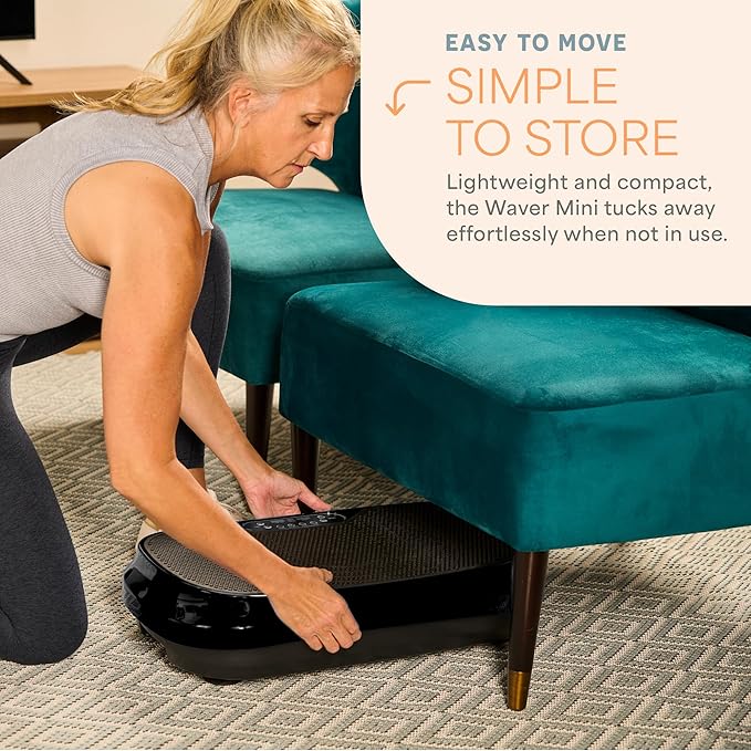 Lifepro Waver Mini Vibration Plate for Lymphatic Drainage – Whole Body Vibrating Platform Exercise Machine for Muscle Toning & Recovery with Remote & Resistance Bands, Max Load 260 lb