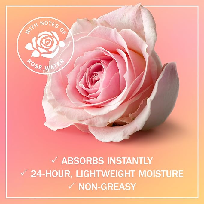 Olay Body Lotion for Women, Effortless Glow, Restore Natural Glow, 24hr Moisturizing & Deep Hydration, Absorbs Instantly, Penetrating Vitamin B3 Complex, For All Skin Types, Rose Water Scent, 18 fl oz