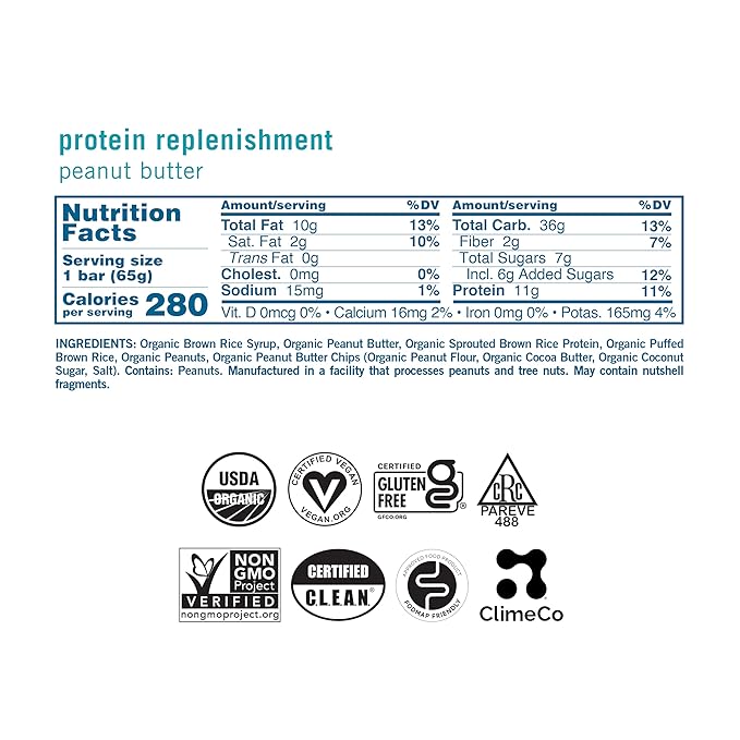 GoMacro MacroBar Organic Vegan Protein Bars - Peanut Butter (2.3 Ounce Bars, 12 Count)