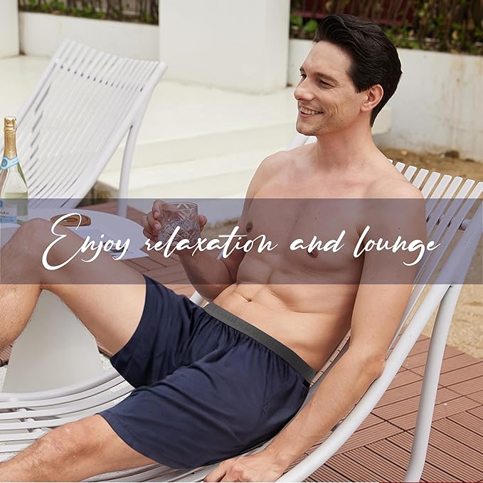 Men's Pajama bottoms Lounge Sleep Shorts Soft Comfortable Breathable Pajamas Shorts with Pockets 2 Pack