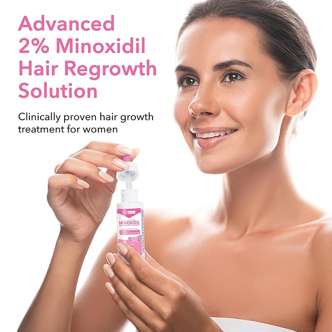 Hair-Regen Advanced 2% Minoxidil For Women, Hair Regrowth Treatment for Thinning Hair, Hair Loss for Women,6 Month Supply, Minoxidil Topical Solution for Thicker Fuller Hair