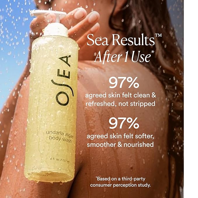 OSEA Undaria Algae™ Body Wash - pH Balanced - Hydrating & Moisturizing Citrus Scented Cleanser - Clean, Vegan, Non-Toxic Skincare - 8oz