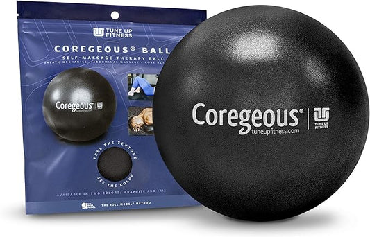 Tune Up Fitness Coregeous Ball – 7.5″ Inflatable Therapy Ball for Core Activation, Psoas & Abdominal Release, Mobility Training & Recovery (Graphite)