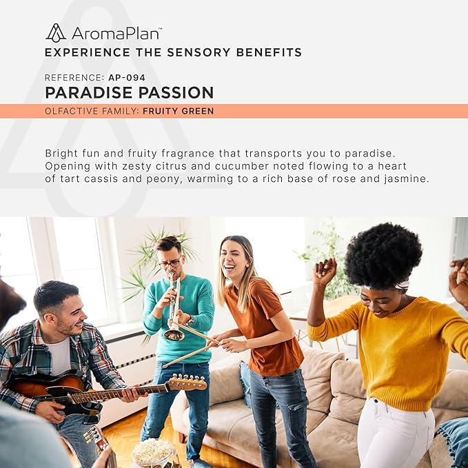 AromaPlan Hotel Scents, Paradise Passion 5 Fl Oz (148ml)- Home Luxury Aroma & Hotel Diffuser Oil-Hotel Diffuser Oil for Aromatherapy- USA Made, Bigger Bottle, Bolder Aroma & Longer Lasting