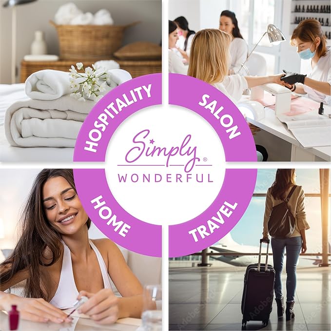 Simply Wonderful Lint Free Nail Polish Remover Wipes, Acetone-Free, Enriched with Nourishing Almond Oil, Plant-Based Nail Polish Remover Pads, 100 Individually Wrapped Nail Polish Wipes