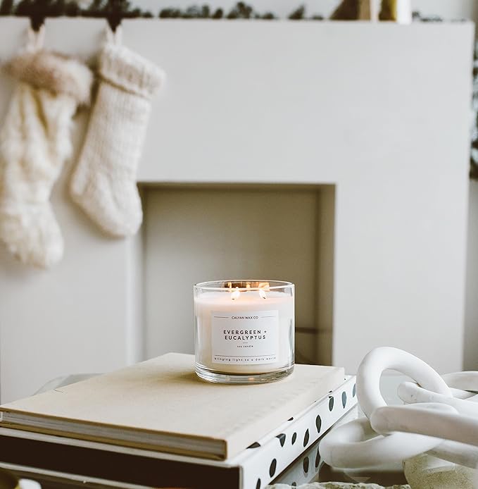 Calyan Wax Co. 3 Wick Candle, Apples + Maple Bourbon Scented Candle, 43 Hour Burn Time, 3 Wick Soy Candles, Non Toxic & Vegan Soy Wax, Glass Jar Scented Candles, 14.9oz