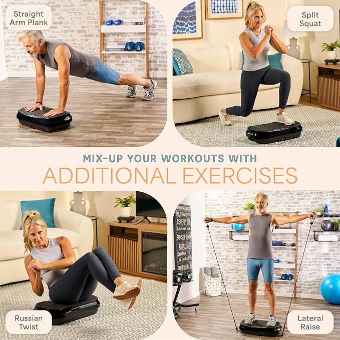 Lifepro Waver Mini Vibration Plate for Lymphatic Drainage – Whole Body Vibrating Platform Exercise Machine for Muscle Toning & Recovery with Remote & Resistance Bands, Max Load 260 lb