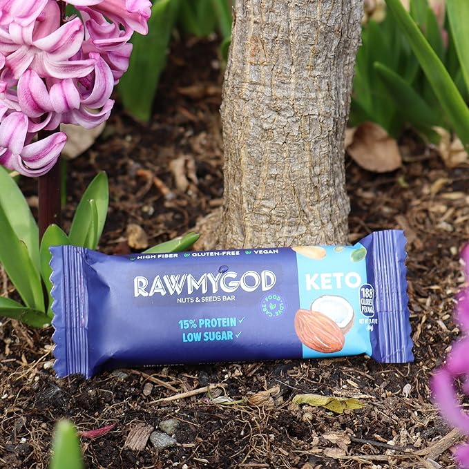 RAWMYGOD Fruit and Nut Bars, Gluten Free, Vegan, No Added Sugar (12 bars, Keto)
