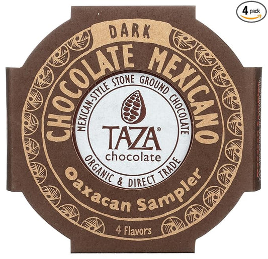 Taza Chocolate Organic Mexicano Disc Stone Ground, Oaxacan Variety Pack, 1.35 Ounce (4 Count), Vegan