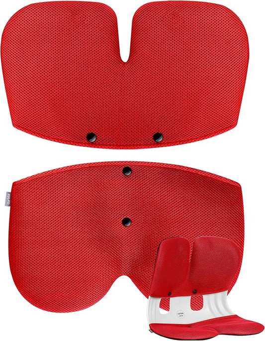 curble Grand Cover, Detachable Cover for Adult Chair, Ergonomic Chair Back Support and Lumbar Support (Red)