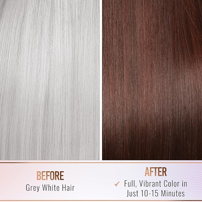 Herbishh Chestnut Brown Shampoo for Gray Hair, Hair Dye Shampoo 3 in 1, 100% Grey Coverage, Instant Permanent Shampoo for Men & Women, Long-lasting & Travel-friendly, Ammonia-free, 30 ml (Pack of 5)