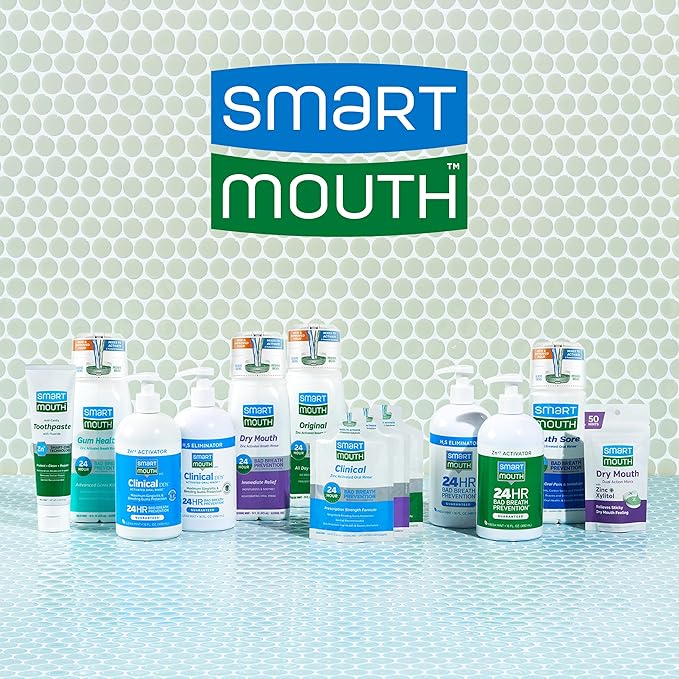 SmartMouth Original Activated Mouthwash & Tongue Cleaner, Bad Breath Support, Mint (Pack of 2)