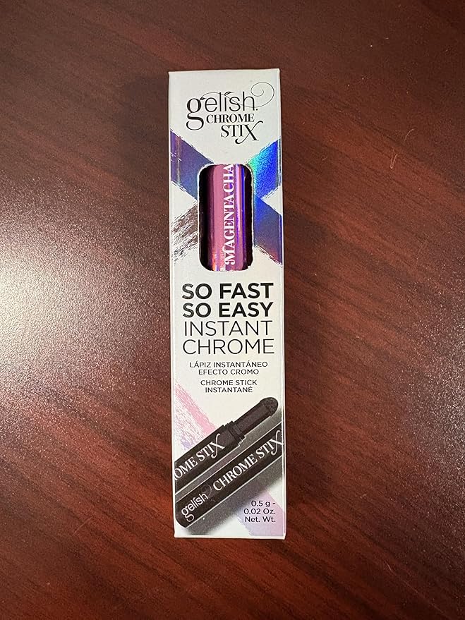 Gelish Chrome Stix, Chrome Nail Powder, Nail Art for Stunning Metallic Finish, Long-Lasting, Easy Application, Perfect for Professional and At-Home Use (Magenta Chameleon, 0.5g)