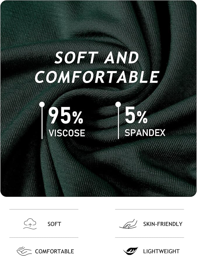 JINSHI Men's Pajama Sets Sleepwear Nightwear Lightweight Quick Dry Soft 2 Piece Long Sleeve Mens Loungewear Sets with Pocket